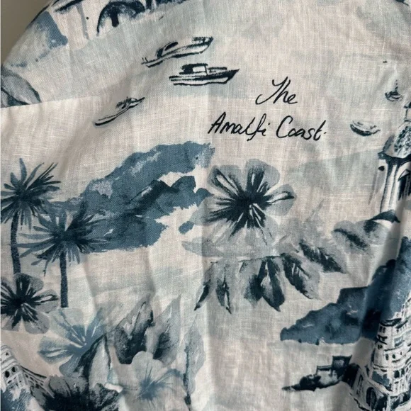 Cynthia Rowley Coastal Scene Button Down Shirt - Picture 3 of 6